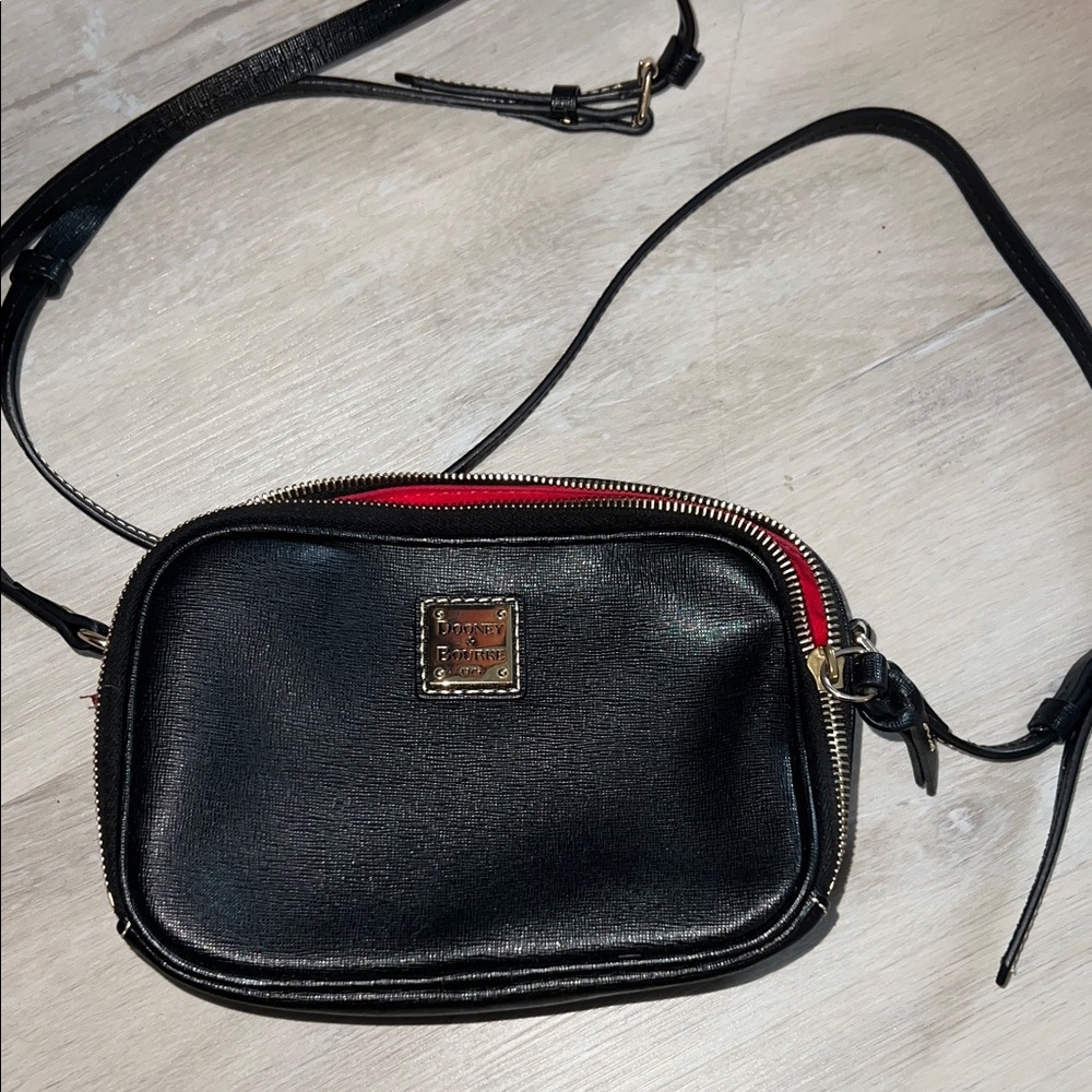 Dooney & Bourke Black Crossbody with Red Accents